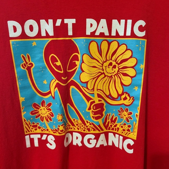 A.LAB | "Don't Panic It's Organic" GRAPHIC LONGSLEEVE med red - Picture 2 of 7